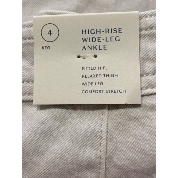 Size 4 - Womens High-Rise Sailor Wide Leg Ankle Jeans - Universal Thread - Beige - Picture 3 of 6